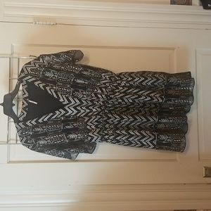 Free People Black Gold Dress Small